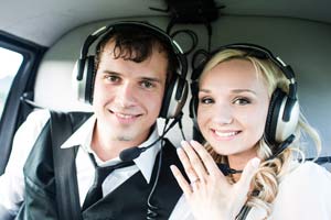 Helicopter Wedding Getaway