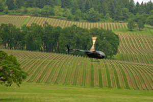 Helicopter Scenic Flights over premium Vineyards and Wine Country in Oregon. The Willamette Valley is Oregons premium Winecountry.